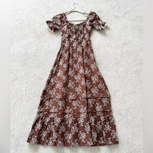 Floral Brown Maxi Dress
